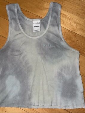 lets frans... Women's Gray Tie-Dye Rib Tank Top